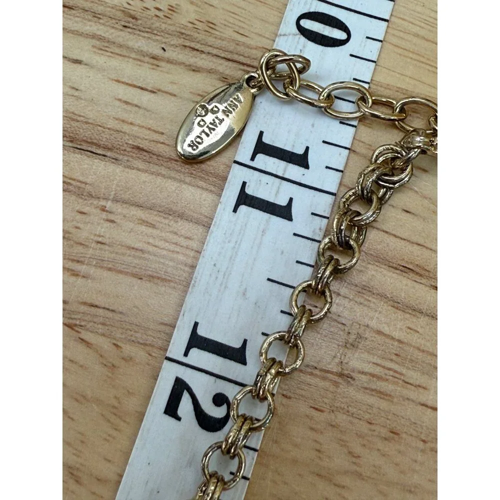 Ann Taylor Gold-Tone Floral Statement Necklace With Crystal Accents Adjustable C - Picture 5 of 11